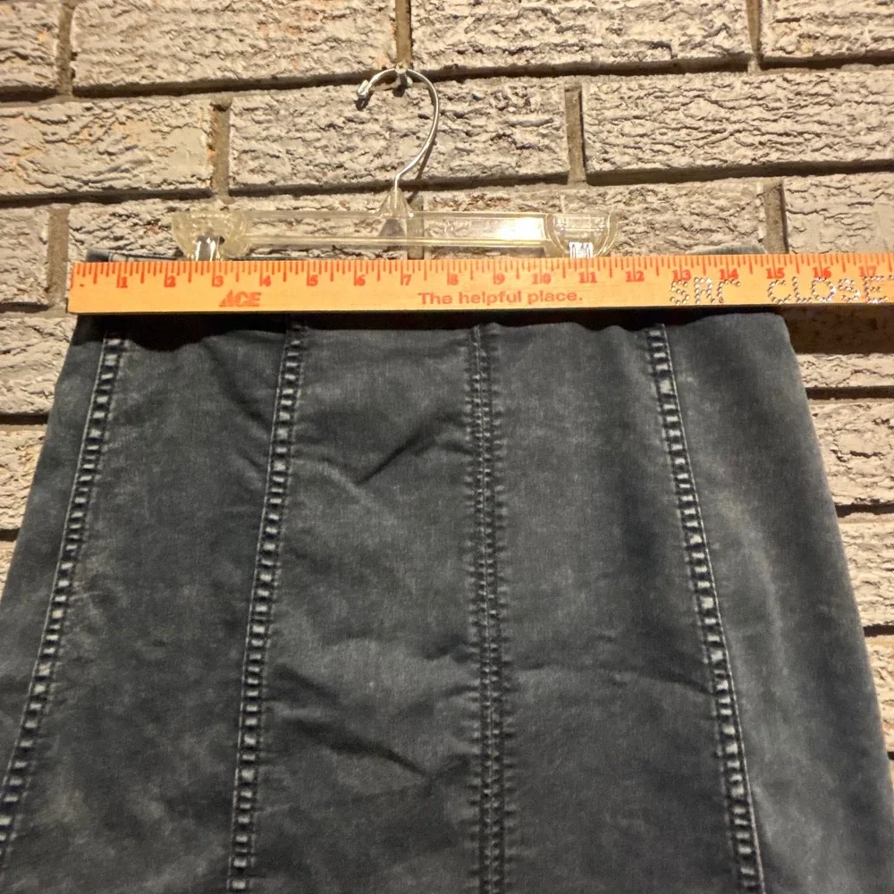 Free People Womens Denim Mini Skirt Size 10 Blue Acid Wash High Waist Seamed